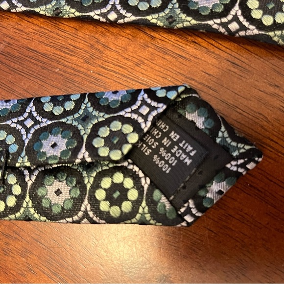 Joseph&Feiss 100% silk Green Patterned Men's Tie - Picture 6 of 6